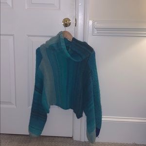Blues Turtleneck Knit Sweater